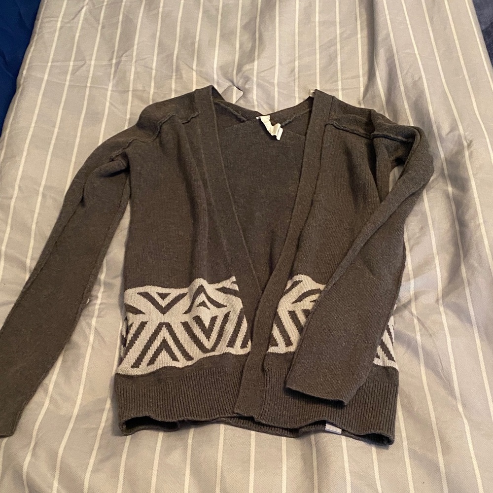 Ivivva Brown and White Patterned Cardigan